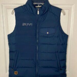 Fjallraven Quilted Greenland Blue Puffer Vest with Stand-Up Collar